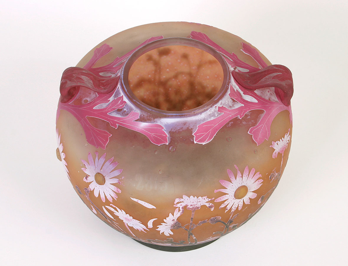 Daum Daisy Two-Handled Vase